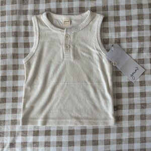 Goumi Kids Terry Cream Sleeveless Top